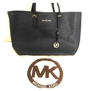 Navy blue top zip Michael Kors bag!
